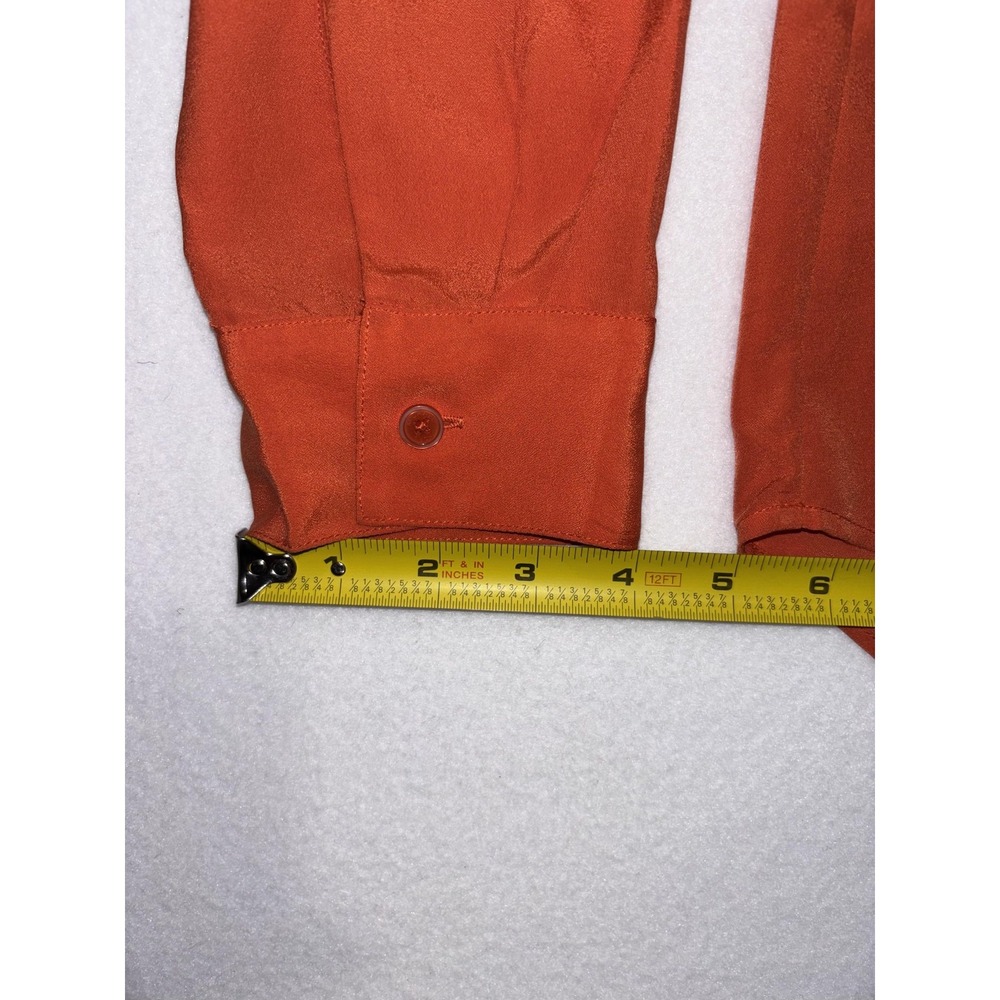 MICHAEL Michael Kors Blouse Womens Large Orange V Neck Zip Pocket Tunic Top - Picture 12 of 16